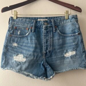 Madewell Light Blue Distressed Jean Shorts
